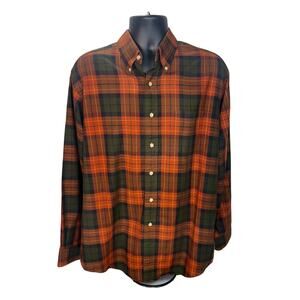 Viyella Plaid Button Down Shirt Large Tartan Heritage Evermore Natural Workwear
